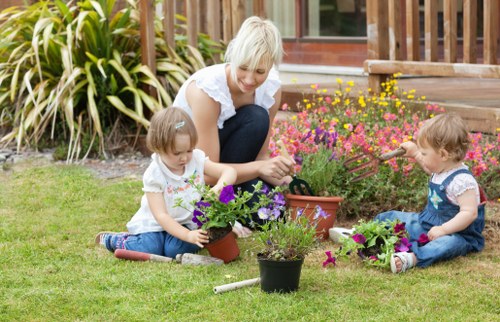 Training session for gardeners on safe tool and machinery use
